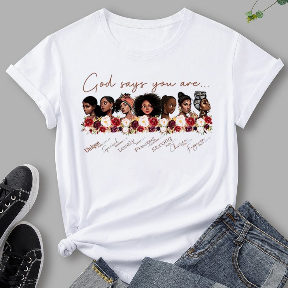 Plus Size God Said You Are Casual Woman White T-shirt